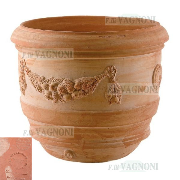 VASO FESTONATO A BARILE IN TERRACOTTA TOSCANA